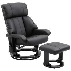 HOMCOM Massage Recliner Chair Massage Sofa with Ottoman Footrest, 10-Point Vibrating Massage and Heating Function for Living Room, Bedroom, Black