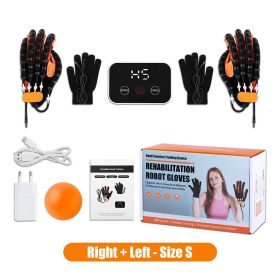 Upgraded Left Right Hand Massage Rehabilitation Robot Gloves Device for Stroke Hemiplegia Hand Function Recovery Finger Trainer (Color: 1 Pair S)
