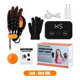 Upgraded Left Right Hand Massage Rehabilitation Robot Gloves Device for Stroke Hemiplegia Hand Function Recovery Finger Trainer (Color: Left XXL)