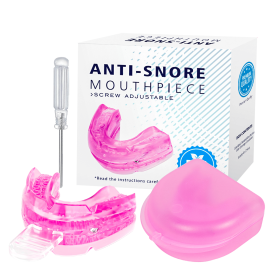Anti Snoring Mouth Guard Improve Sleeping Adjustable Snoring Mouth Guard Anti-Apnea Teeth Bruxism Stop Snoring Device Mouthpiece (Color: Pink)