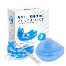 Anti Snoring Mouth Guard Improve Sleeping Adjustable Snoring Mouth Guard Anti-Apnea Teeth Bruxism Stop Snoring Device Mouthpiece (Color: Blue)