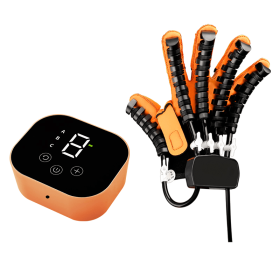 NEW Rehabilitation Robot Glove Finger Training Stroke Hand Splint with 4 Modes Portable Hemiplegia Physical Therapy Equipment (Color: Orange, Specification: Right Hand S)